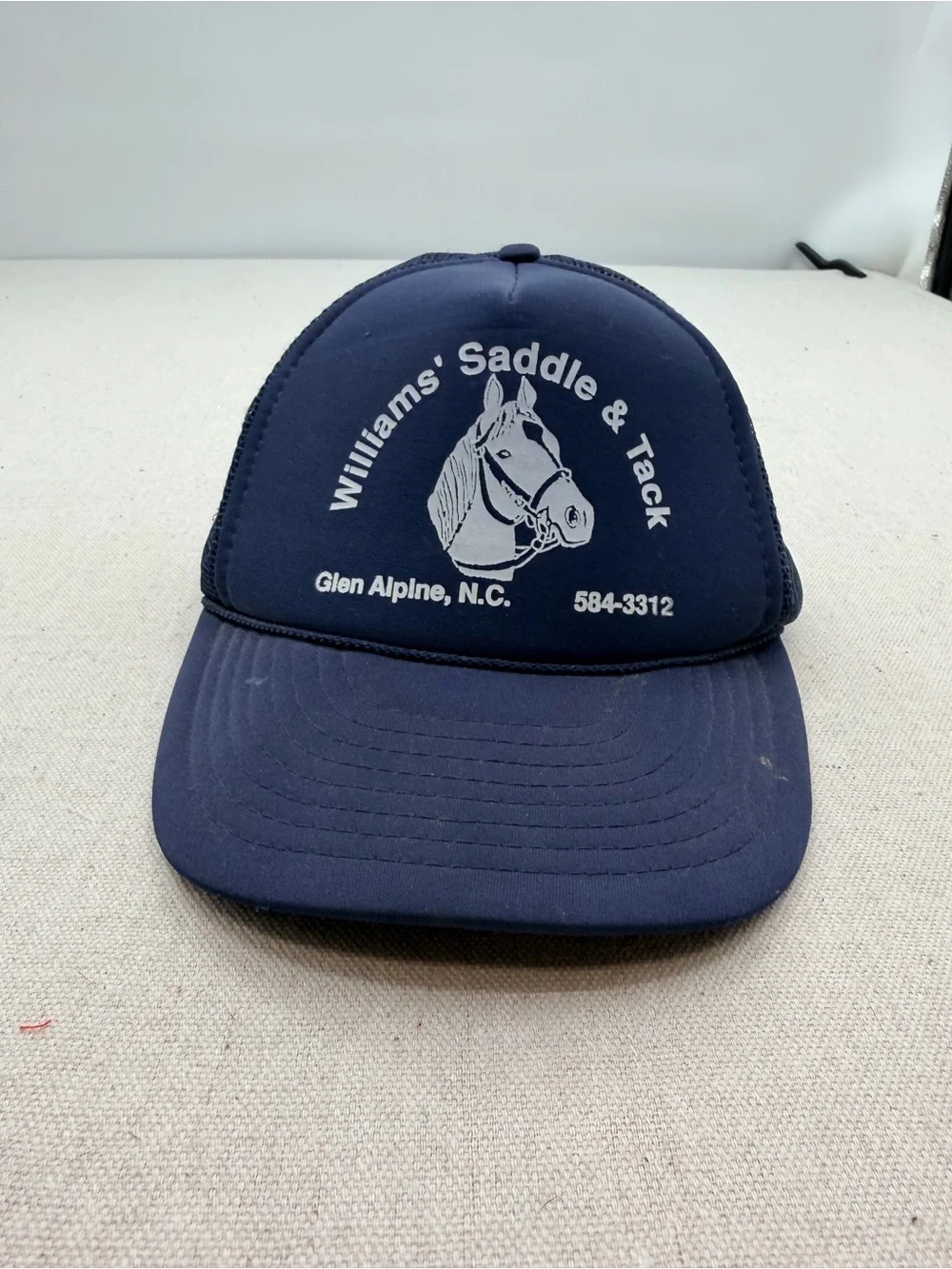 Vintage Navy and Tan Mesh Baseball Cap